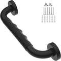 Anti-Slip Grab Bars 12 Inch w/Silicone Grip, iMomwee Stainless Steel Wall Mounted Bathroom Grab Bar Handle, Matte Black Safety Shower Handrail for Senior, Handicap Balanced Support Bars