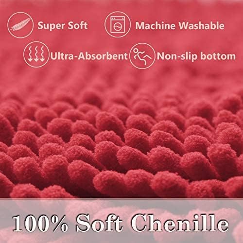 Red Bathroom Rugs Non Slip Thick Bath Mat Sets 3 Piece, Thickened Bath Mats for Bathroom,Bath Rugs Quick Dry Machine Washable for Shower Mat-Rugs for Living Room-Christmas Decorations Bthroom Set
