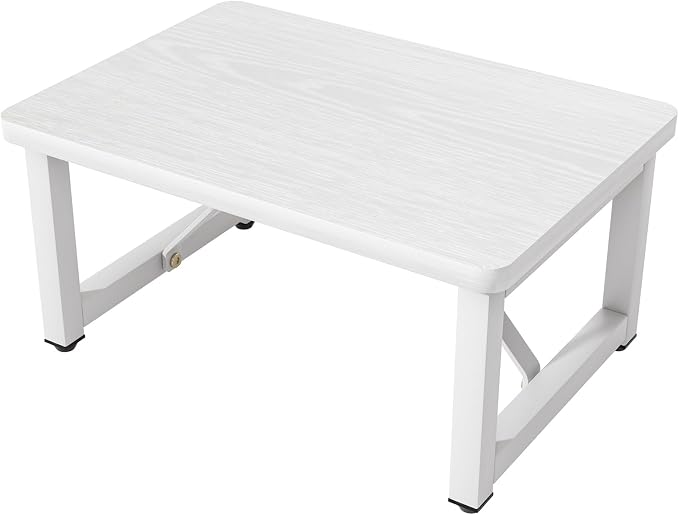 SZLHANJZ Step Stool, Small Step Stool for Adults, Wood and Metal Foot Stool, One Stepping Stool for Bedside Sofa Side, 400 LBS Load Heavy Duty Step, White