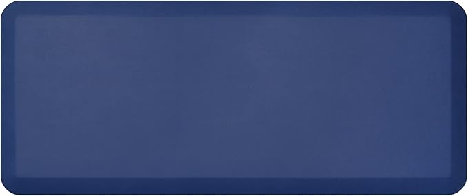 GelPro Designer Comfort 3/4" Thick Ergo-Foam Anti-Fatigue Kitchen Floor Mat, 20"x48", Leather Grain Navy