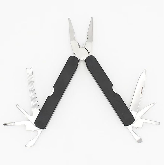 Multifunctional Folding Pliers, Practical and Portable, Screwdriver, Can Opener, Scale, File, Multi-Tool Combination (Black)