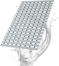 Bath Mat Non Slip Shower Mat Bathtub with Drain Holes and Heavy Duty Rubber No Suction Cups Sturdy Shower Stall Tub Mat for Bathroom, Shower Floor, Pool, SPA, (Grey, 2FT X 10FT)
