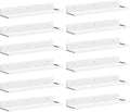 Lifewit Floating Shelves for Wall, Acrylic Display Shelf Wall Mounted for Figure, Car, Art, Book, 14" Perfume Organizer for Bathroom, Bedroom, Living Room, Nursery, Home Decor, White, 12 Pack