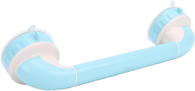 BRRNOO Shower Grab Bar for Kids with Reinforced Suction Cups, Stable Support for Toddlers Learning to Stand, Balanced & Stable Bath Handle, Hygienic & Easy Setup, ABS Material, 14.37in (Blue)