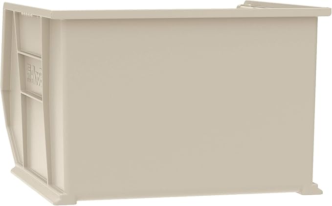 Akro-Mils 30270 AkroBins Plastic Storage Bins, Space-Saving Stackable Bins for Garage, Pantry, Craft Organization, 18" x 16" x 11", Stone, 3-Pack