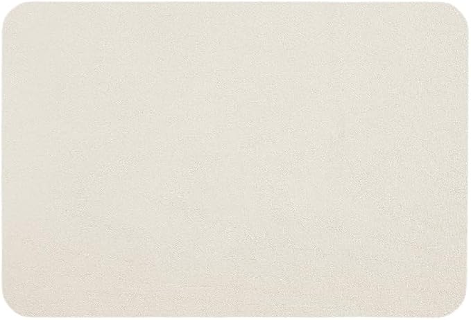 TYUU White Bath Mat, Bathroom Rugs Non Slip Washable Thin Absorbent Quick Dry Bath Mat Fits Under Door Bathroom Floor Mat Perfect for Bath, Shower, or Sink 24"x36" White