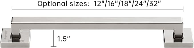 Joyrain ADA Square Grab Bar 16/24/32 Inch - 500lb Capacity Safety Rail for Elderly, Non-Slip Bathroom Handle (Brushed Stainless Teel, 24 inch)