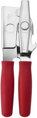 Swing-A-Way Portable Can Opener with Sharp Blade, Manual Hand Held, 2-in-1 Can and Bottle Opener, Made of Steel, Easy Turn Knob, Basic Kitchen Essentials (Red)