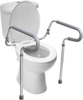 HealthSmart Adjustable Toilet Safety Rails for Seniors, Medical Grade - HandicapToilet Safety Frames for Disabled, Non-Slip Padded, 300lb Capacity Commode Chair with Arms, Toilet Helper for Elderly