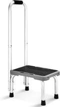 HBTower Aluminum Step Stool with Handle for Elderly, Lightweight Step Stools for Adults Seniors with Non-Slip Rubber Feet, Stepping Stools for Bedroom Kitchen Bathroom, Bed Steps for High Beds