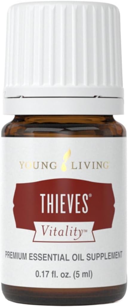 Young Living Thieves Vitality Essential Oil Blend | 5 ml | Warm Spicy Herbal Aroma for Diffusers, Massage & Aromatherapy | Clove, Lemon, Cinnamon, Eucalyptus & Rosemary Blend | Seed to Seal Quality