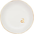 COLLECTIVE HOME - Ceramic Jewelry Tray, Decorative Trinket Dish for Rings Earrings Necklaces Bracelet Watch Keys, Birthday Mother's Day Christmas Gift for Women, 4.75", White Surface (A)