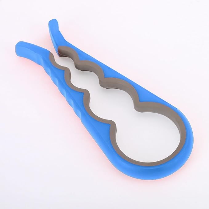 Multi-Color Bottle Opener and Can Opener for Weak Hands, Elderly Arthritis, Elderly, Jar Lid Opener with Rubber Pad for Jar Opener and Corkscrew Opener(blue and gray)