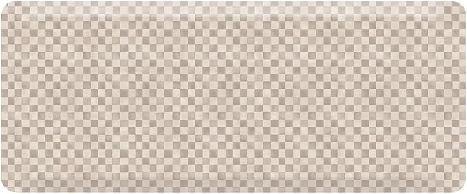 House of Noa Nama Standing Mat – Anti-Fatigue Cushioned Kitchen Mats for Floor | Ergonomic Bounce-Back Foam Kitchen Mats | Anti-Fatigue Mats for Kitchen & Standing | Checker Almond | 22" x 54"