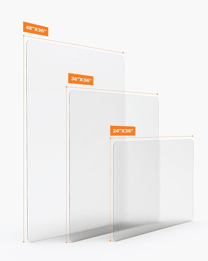 Clear Area Mat, 3'×4' PVC Waterproof Hard Floor Mat for Under Refrigerator, Plant Pots