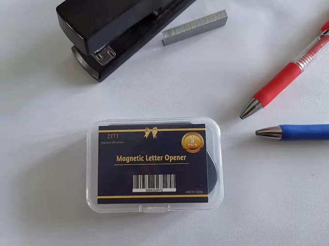 Magnetic Letter Openers Envelope,3 Pack,Envelope Opener Slitter,Mail Openers Blade with Magnet,Letter Opener for Women,Men,Office,Envelope Cutter (Black)