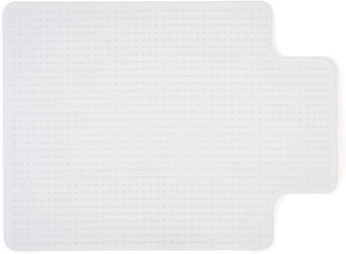 Staples Office Chair Mat, Clear Floor Mats with Lip, Low-Pile Carpets, Extended Under-Desk Coverage, 48 x 36 Inch, Smooth Glide