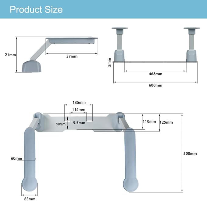 Toilet Handles for Seniors, Toilet seat Safety Frames & Rails Assist for Elderly sit to Stand, Toilet Handicap Rails with arms Toilet Grab Bars for Seniors No Legs Easy Install