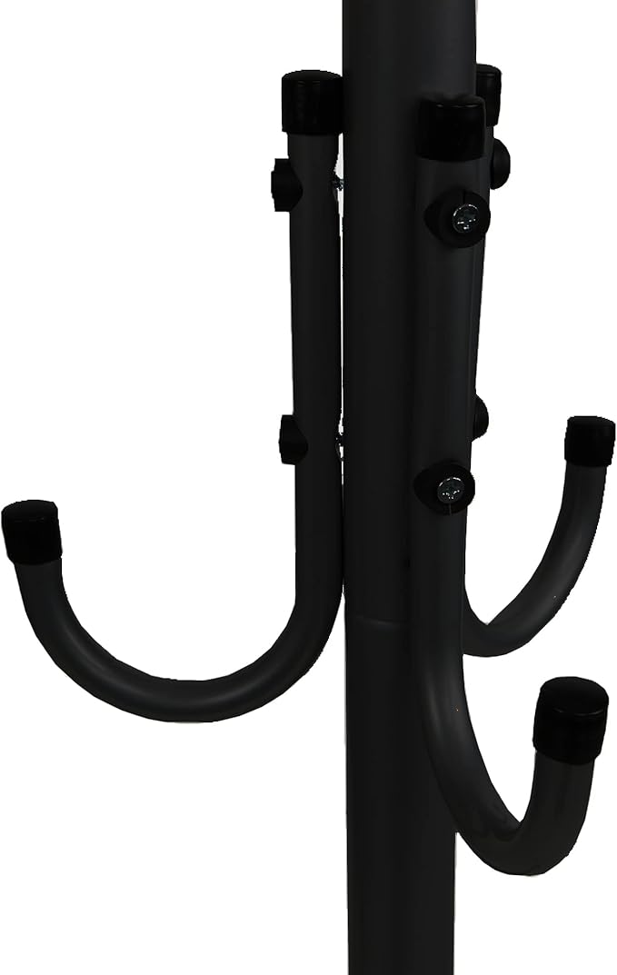 Mind Reader Freestanding Coat Rack, Multi-Tier Organizer for Office and Entryway, Metal, Black