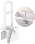 Adjustable Bathtub Safety Rail, YuanDe 17 x 6 Inch Stainless Steel Tub Handle Grab Bar, Heavy-Duty Clamp-On Bath Handle for Elderly Seniors, Disabled & Injury Recovery (300 lbs), White