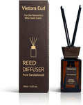 Natural Sandal Wood Reed Diffuser - 5.6 Fl Oz for Home& Office, Bathroom&Shelf Decor| Long Lasting Air Freshener|Gift for Women, Housewarming&Birthday