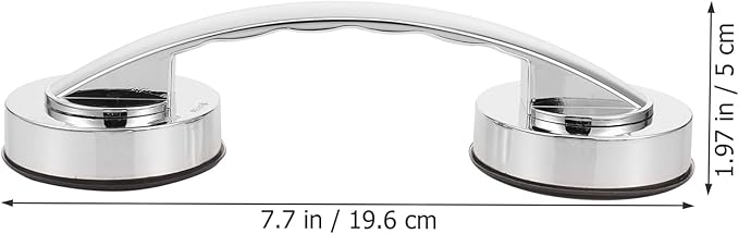 Healeved Suction Grab Bar 7.7 Inch Suction Cup Handle for Bathroom Safety Support Elderly Shower Grab Bar Portable Handle for Bathtubs and Showers