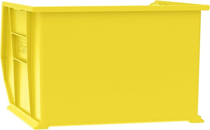 Akro-Mils 30270 AkroBins Plastic Storage Bins, Space-Saving Stackable Bins for Garage, Pantry, Craft Organization, 18" x 16" x 11", Yellow, 3-Pack