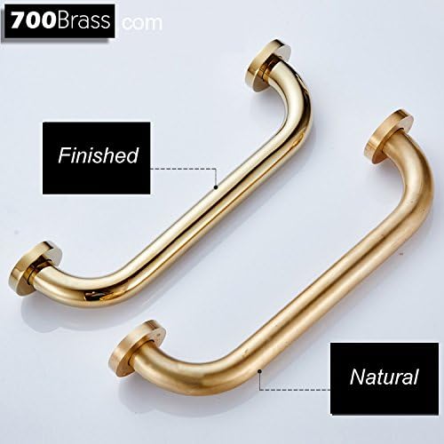 12-Inch Grab Bar for Hotel/Motel/Home Shower Safety, Solid Brass, Polished Gold, Heavy-Duty Construction Armrest, Bathroom Bathtub Handrail