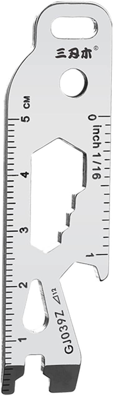 Sanrenmu Keychain Pry Bar Bottle Opener Mini Multi Tool with Wrench Function Stainless Steel Compact Size for Outdoor Camping Hiking