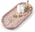 Koville Natural Marble Decorative Tray Stone Plate, 10" x 5" Marble Vanity Tray for Bathroom Countertop Organizer Stone Trays, Catchall Tray for Perfume, Candles, Jewelry (Moca Jade)