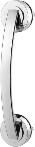 Cabilock Silver Suction Grab Bar for Shower & Bathtub – 12 Inch Chrome Finish Safety Handle, Drill-Free Balance Assist for Seniors, Elderly & Disabled, Portable Bathroom Support Grip