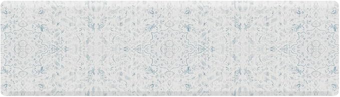 House of Noa Nama Standing Mat – Anti-Fatigue Kitchen Mats for Floor, Cushioned & Non-Slip Comfort Mat for Standing, Thick Foam Anti-Fatigue Mat for Kitchen & Workspaces, Emile Delft Blue 30" x 108"