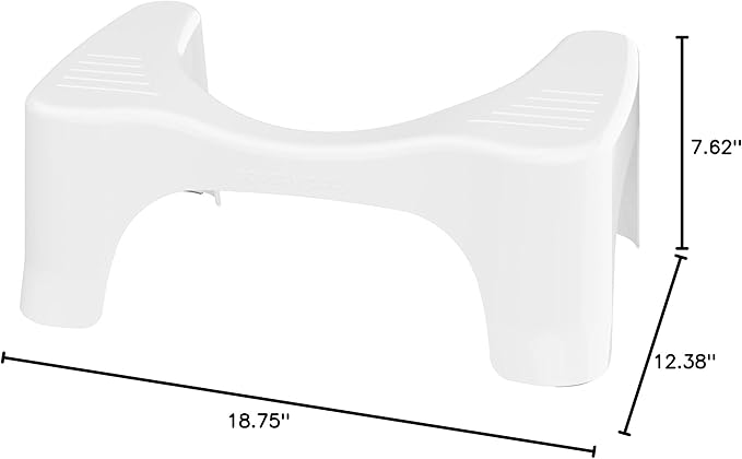Squatty Potty Simple Curve Bathroom Toilet Stool 7" White