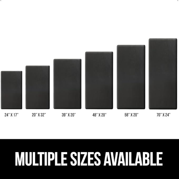 GORILLA GRIP Comfortable Cushioned Kitchen Mats for Floor, Waterproof Stain Resistant Top, 3/4 Inch Thick Ergonomic Standing Desk Anti Fatigue Mat, Supports Ankles and Feet, 17x24, Black (Pack of 2)
