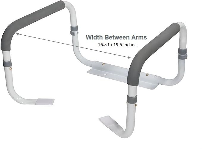 Drive Medical RTL12087 Bathroom Grab Bar for Toilets, White (Pack of 2)