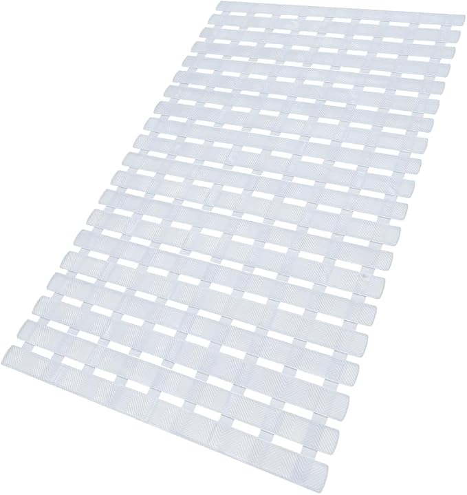 Bathtub Shower Mat, Pet Dog Bathing Non-Slip Mat, Dog Bath mat for tub, Quick Drain Bathtub Mat with Suction Cups & Drain Holes for Bathroom, 27.1x15.7 Inch (Transparent)
