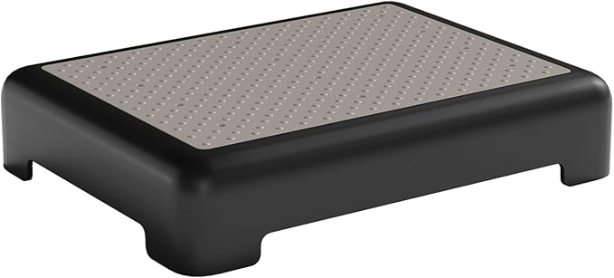 Mobility One Step Stool for Adult Elderly, Non-Slip Heavy Duty Indoor Outdoor Step Platform Assistive Device, Portable Riser for Car, Bed, Door, Stair, Bathroom, Black-Gray, White-Gray