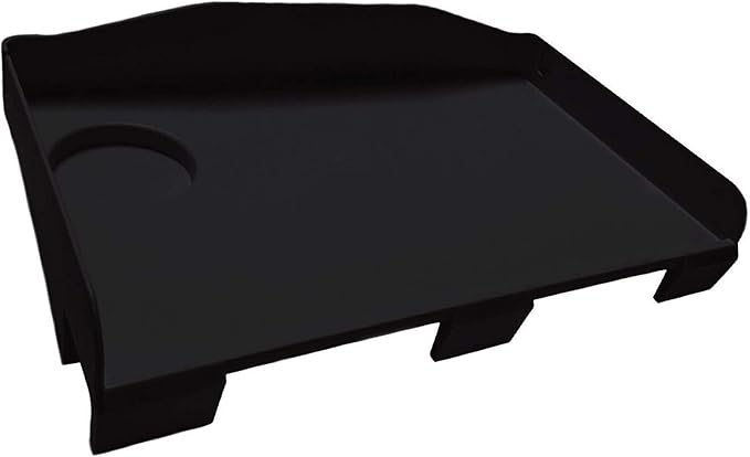 Modern Innovations Bedside Shelf for Bed, College Dorm Room, Bunk Bed Shelf/Caddy for Top Bunk, Clip On Nightstand Tray with Cord and Cup Holder for Table Storage (Black)