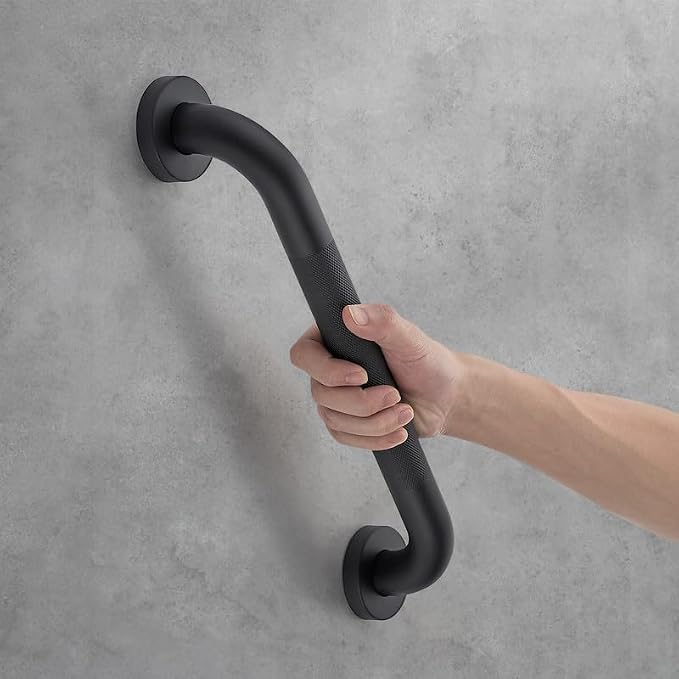 Grab Bars for Shower, 2 Pack 24-Inch Anti Slip Shower Handles for Elderly, Safety Shower Grab Bar, Stainless Steel Handicap Grab Bars for Bathroom (Black 1" Diameter)
