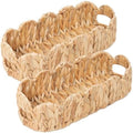 Coeusy 2 Pack Toilet Baskets,Scalloped Edge Wicker Basket for Toilet Paper Storage,Small Baskets for Bathroom,Living Room,Countertop, Shelves,Both Organizer&Decor,Natural Water Hyacinth