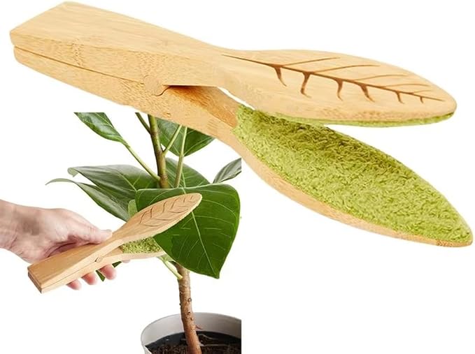 Plant Leaf Cleaning Tongs, Portable House Plant Leaf Cleaning Tongs, Household Cleaning Tools Garden Tools, Cleans Both Sides of Leaves, Dust Removal for Indoor Outdoor