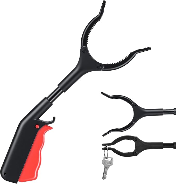 Gjinxi Grabber Reacher Tool Trash Grabbers Tool 11" Grabber with Anti-Slip 360° Rotating Jaw Non-Slip Ergonomic Handle Reacher Grabbers Pickup Tools for Sanitation Workers Gripping Various Objects