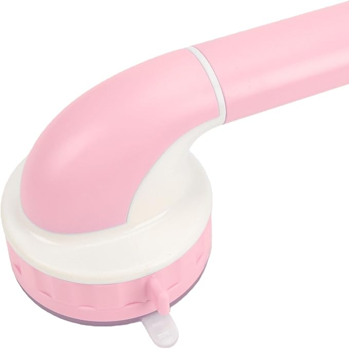BRRNOO Shower Grab Bar for Kids with Reinforced Suction Cups, Stable Support for Toddlers Learning to Stand, Balanced & Stable Bath Handle, Hygienic & Easy Setup, ABS Material, 14.37in (Pink)