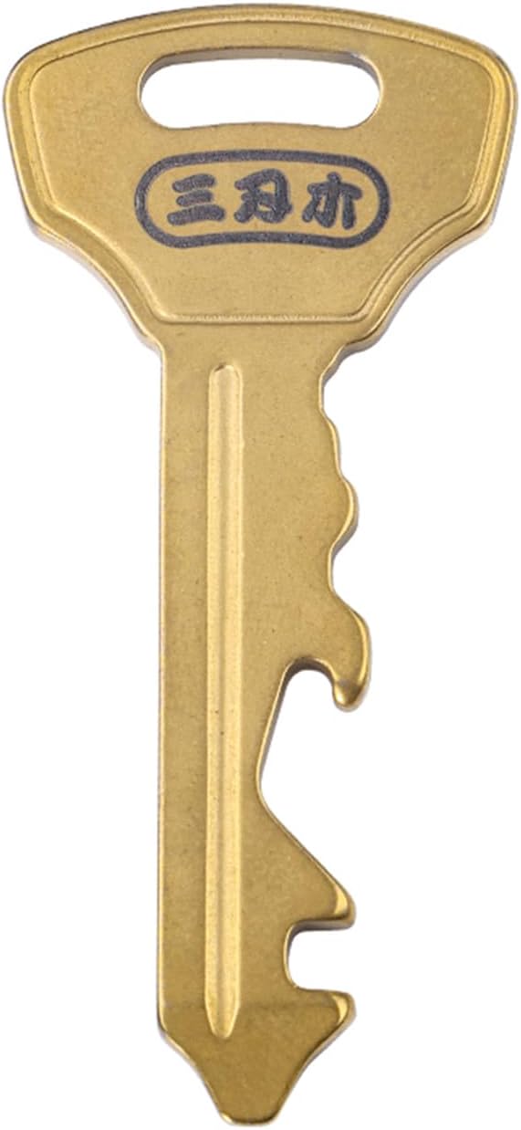 Sanrenmu Keychain GJ040 Pry Bar Multi Tool with Bottle Opener Screwdriver Wheel Spoke Wrench Function Stainless Steel Small Keychain (Gold)