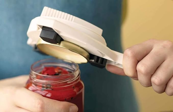 KUHN RIKON Strain-Free Gripper Opener for Jars and Bottles, 10 x 5 x 2.25 inches, White