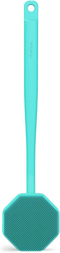 iTokGoK® Silver-Infused Silicone Back Scrubber with Long Handle Back Brush for Shower,Back Brush Long Handle for Men and Women,Ergonomic No-Slip Handle, Long-Lasting (Mint Green)