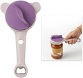4-in-1 Jar Opener for Seniors with Arthritis, Easy Grip Bottle Opener for Weak Hands, Effortless Twist Off Lid Remover, Non-Slip Kitchen Gadget