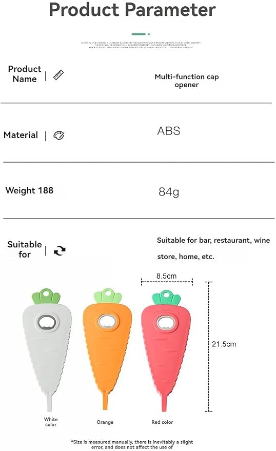 Ergonomic Stainless Steel Bottle and Jar Opener with Anti-Slip Silicone Grip | CE Certified | Opens 60% Faster | Must-Have Kitchen Tool | Amazon Top 100 Design (Carrot)