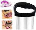 2025 New Onion Slicer Holder - Stainless Steel Meat Vegetable Slicer for Tomatoes, Lemons, Potatoes - Kitchen Gadget with Comfy Non-Slip Grip (1)