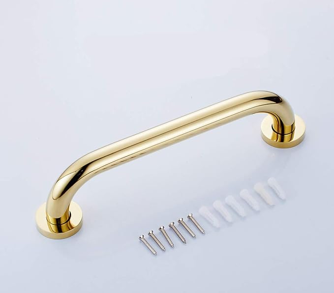 ELLO&ALLO Bathroom Shower Grab Bar with Concealed Screws, Home Care Bath Hardware, Gold Finish (16 Inch)